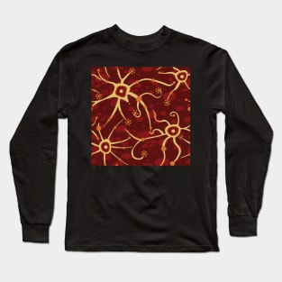 neural network - red and yellow pattern Long Sleeve T-Shirt